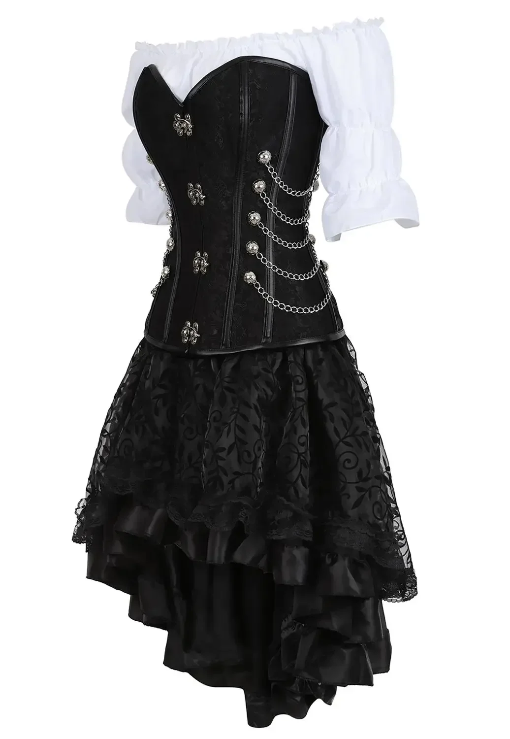 Womens Pirate Corset Leather S - Boning Corset Steel review and price